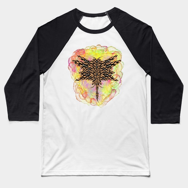 Abstract Dragonfly Baseball T-Shirt by Zenferren